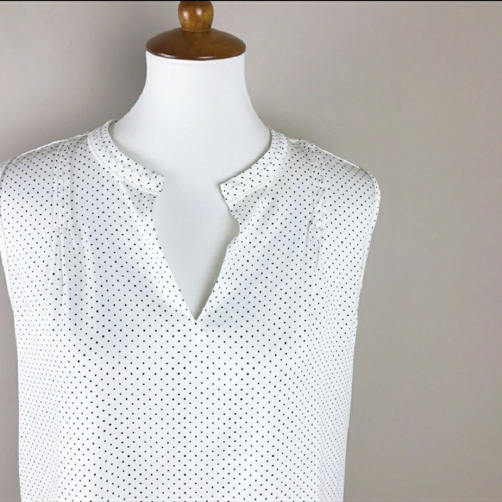 Ann Taylor Sleeveless Polka Dot Blouse